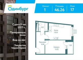 Продажа однокомнатной квартиры, 46.3 м2, Московская область