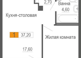 Продается 1-комнатная квартира, 37.2 м2, Екатеринбург, Чкаловский район