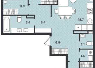 Продается 3-ком. квартира, 78.5 м2, Архангельская область