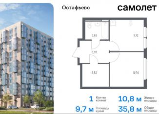 Продажа 1-комнатной квартиры, 35.8 м2, Москва, жилой комплекс Остафьево, к20