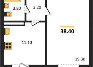 Продаю однокомнатную квартиру, 38.4 м2, село Ямное, улица Генерала Черткова, 2