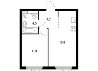 Продам 1-комнатную квартиру, 36.1 м2, Москва, метро Нижегородская, жилой комплекс Волжский Парк, 5.4