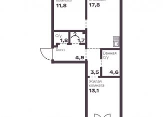 Продажа 2-ком. квартиры, 59.2 м2, Челябинск, проспект Ленина, 19В, Тракторозаводский район