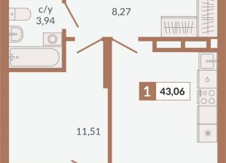 Продам однокомнатную квартиру, 43.1 м2, Екатеринбург, метро Геологическая