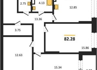 Продаю трехкомнатную квартиру, 82.3 м2, Воронеж, Центральный район