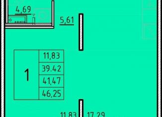 1-ком. квартира на продажу, 39.4 м2, Санкт-Петербург