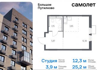 Продам квартиру студию, 25.2 м2, деревня Путилково