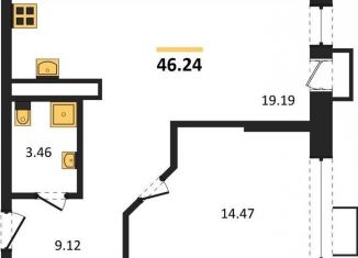 Продается 1-комнатная квартира, 46.2 м2, Воронеж, набережная Чуева, 7, Железнодорожный район