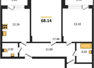 Продается двухкомнатная квартира, 68.1 м2, Воронеж, Левобережный район, Ленинский проспект, 108А