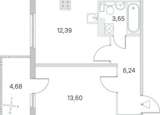 1-ком. квартира на продажу, 37.3 м2, Санкт-Петербург