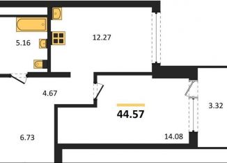 Продам 1-комнатную квартиру, 44.6 м2, Воронеж, Железнодорожный район, набережная Чуева, 7