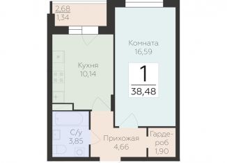 Продается 1-ком. квартира, 38.5 м2, Воронеж, улица 45-й Стрелковой Дивизии, 259/27