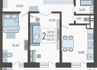 Продам 2-комнатную квартиру, 66.7 м2, Краснодарский край, Ярославская улица, 115лит4