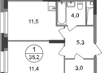 Продам 1-ком. квартиру, 35.2 м2, Московский