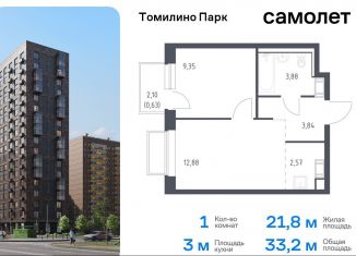 Однокомнатная квартира на продажу, 33.2 м2, Московская область, жилой комплекс Томилино Парк, к6.1