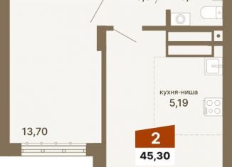 Продажа 2-комнатной квартиры, 45.3 м2, Свердловская область