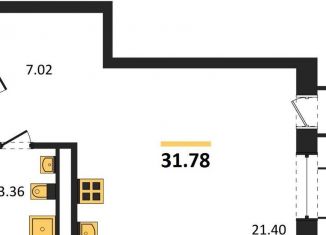 Продаю квартиру студию, 31.8 м2, Воронежская область, набережная Чуева, 7