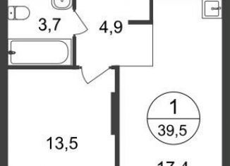 Продаю однокомнатную квартиру, 39.5 м2, Московский, 11-я фаза, к3