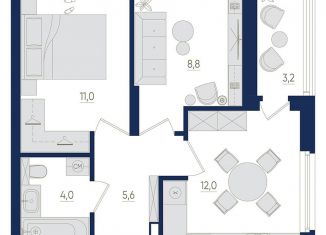 Продается 2-комнатная квартира, 43 м2, Уфа, Дёмский район