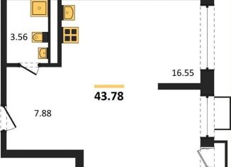 Продам 2-комнатную квартиру, 43.8 м2, Воронеж, набережная Чуева, 7