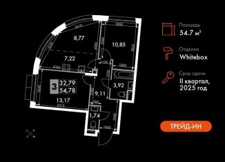 Продаю трехкомнатную квартиру, 54.8 м2, Москва, жилой комплекс Движение. Говорово, к1, район Солнцево