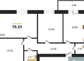 Продажа 3-комнатной квартиры, 79.2 м2, Отрадненское сельское поселение