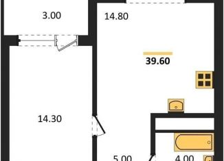 Продам 1-ком. квартиру, 39.7 м2, Воронеж, Железнодорожный район