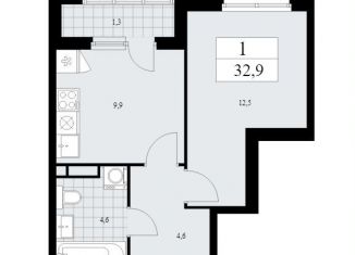 Продам 1-комнатную квартиру, 32.9 м2, деревня Николо-Хованское, деревня Николо-Хованское, 8