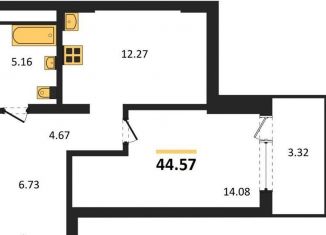 Продаю 1-комнатную квартиру, 44.6 м2, Воронеж, набережная Чуева, 7, Железнодорожный район