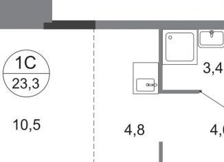 Продам квартиру студию, 23.3 м2, Московский, ЖК Первый Московский