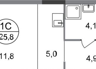 Продаю квартиру студию, 25.8 м2, Московский