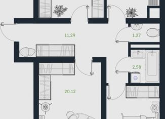 Трехкомнатная квартира на продажу, 80.6 м2, рабочий посёлок Винзили, Сосновая улица, 5