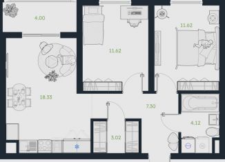 Продается 3-ком. квартира, 58 м2, рабочий посёлок Винзили, Сосновая улица, 5