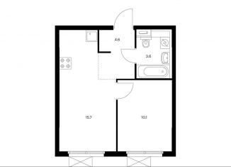 Однокомнатная квартира на продажу, 34 м2, Москва, район Отрадное