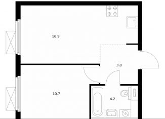 Продажа однокомнатной квартиры, 35.6 м2, Московская область