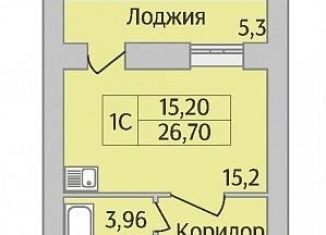 Продам квартиру студию, 26.7 м2, Новосибирская область, улица Юности, 7