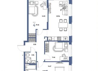 Продам 3-комнатную квартиру, 79.2 м2, Тюмень, Калининский округ