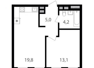 Продается 1-комнатная квартира, 42.1 м2, Москва, ВАО