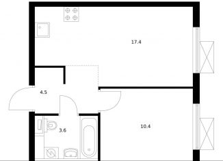 Продается однокомнатная квартира, 35.9 м2, Московская область, жилой комплекс Восточное Бутово, 42