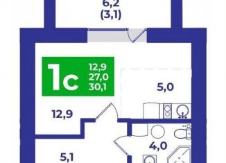 Продается квартира студия, 30.1 м2, село Мариинский, проспект Октября, 99