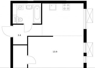 Продам 1-ком. квартиру, 33.5 м2, Московская область