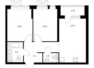 Продажа 2-ком. квартиры, 50.8 м2, Тюмень, Калининский округ, Полевая улица, 117к4