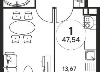 Продажа 1-комнатной квартиры, 47.4 м2, Ростовская область, Пушкинская улица, 97