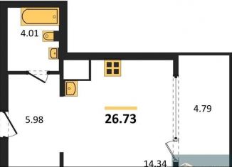 Продается квартира студия, 26.7 м2, Воронеж, Железнодорожный район, набережная Чуева, 7