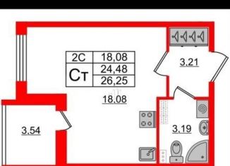 Сдам в аренду квартиру студию, 24 м2, Санкт-Петербург, Пулковское шоссе, 99к6, метро Звёздная