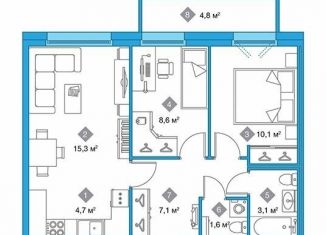 Сдаю двухкомнатную квартиру, 52.8 м2, Санкт-Петербург, улица Оптиков, 34к1, ЖК Легенда на Оптиков 34