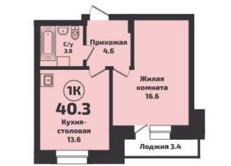 Продажа 1-ком. квартиры, 40 м2, Новосибирск, улица Краузе, 817, ЖК Инфинити