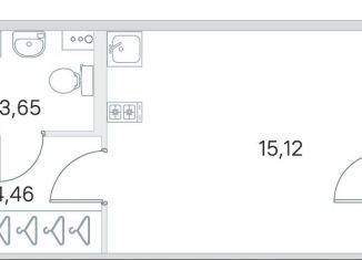 Продам квартиру студию, 24.5 м2, посёлок Стрельна, ЖК Любоград