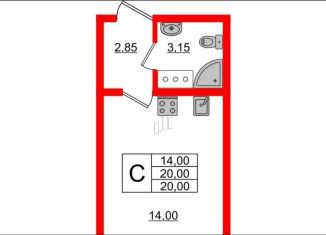 Продается квартира студия, 20 м2, Санкт-Петербург, метро Гражданский проспект, Пейзажная улица, 2к2