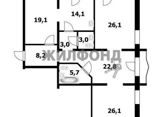 Продам четырехкомнатную квартиру, 148 м2, Новосибирск, Нарымская улица, 17/2, метро Красный проспект